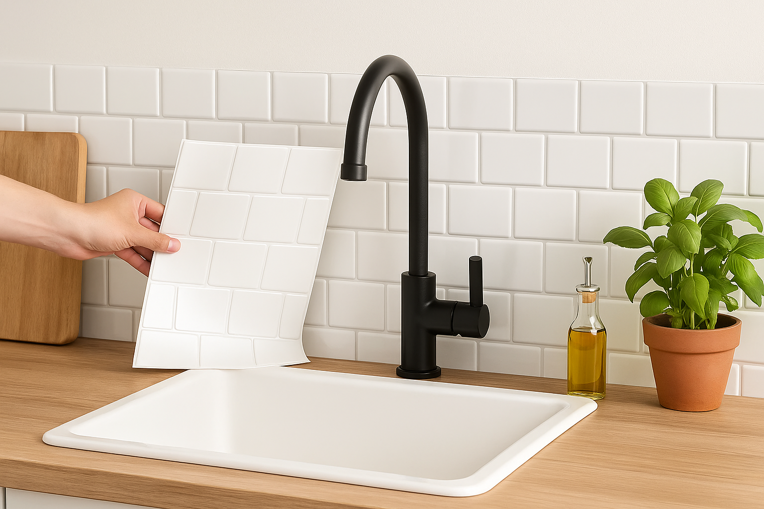 Plaktegels achterwand keuken