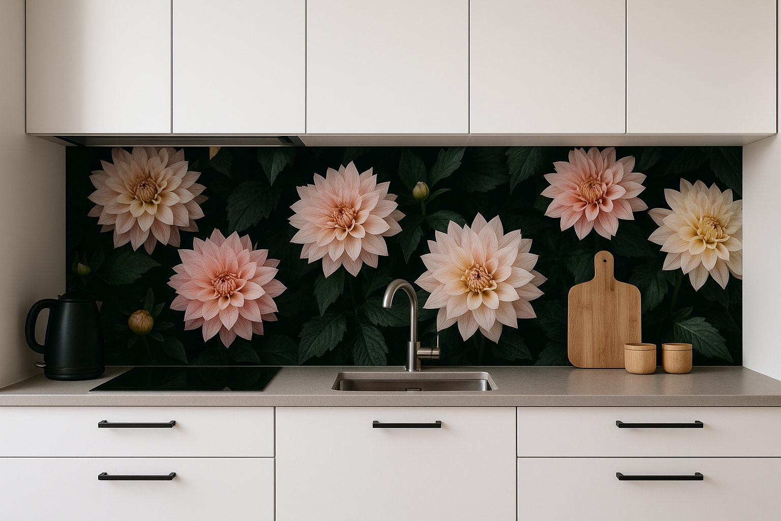 Achterwand keuken bloemen