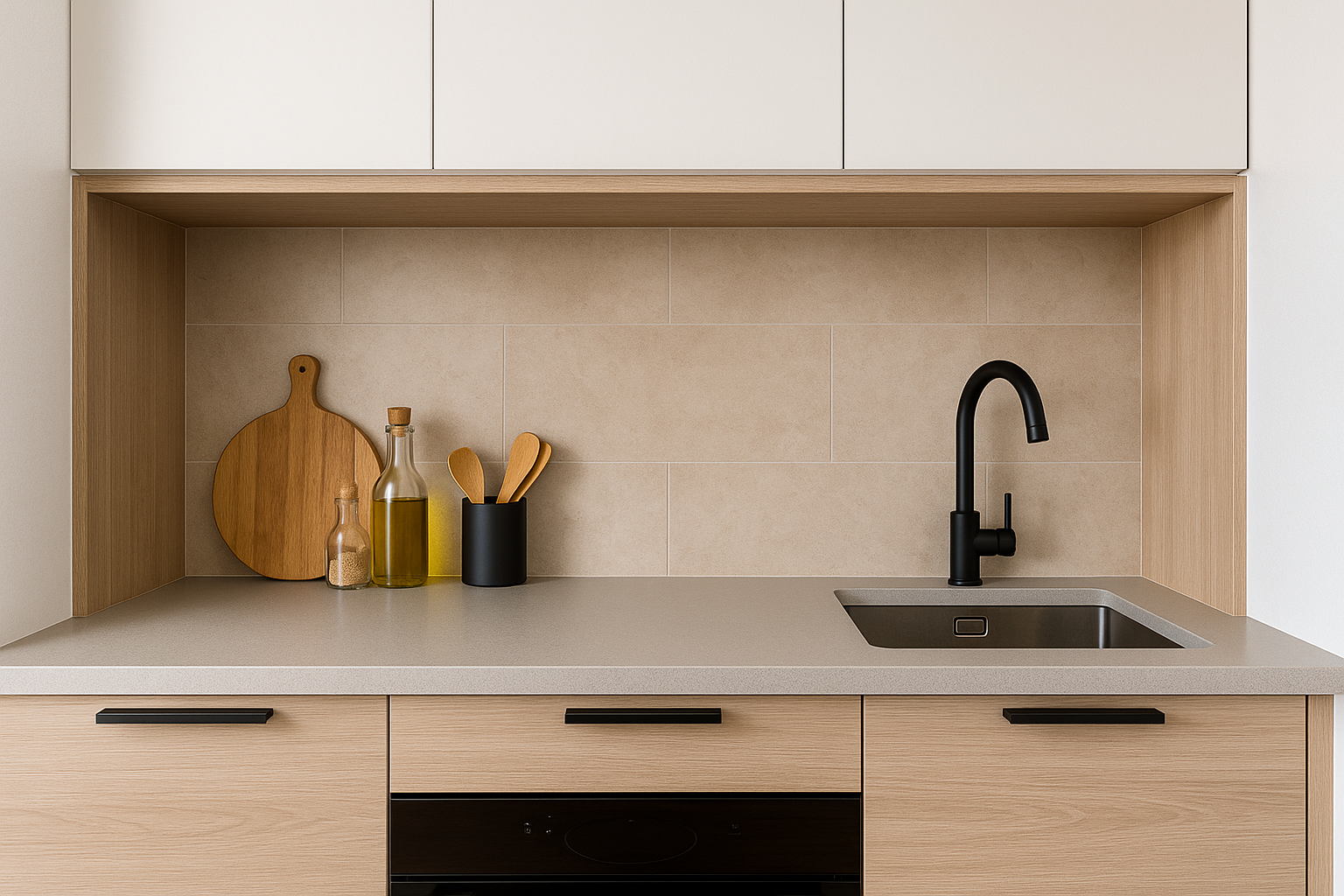 Achterwand keuken nis