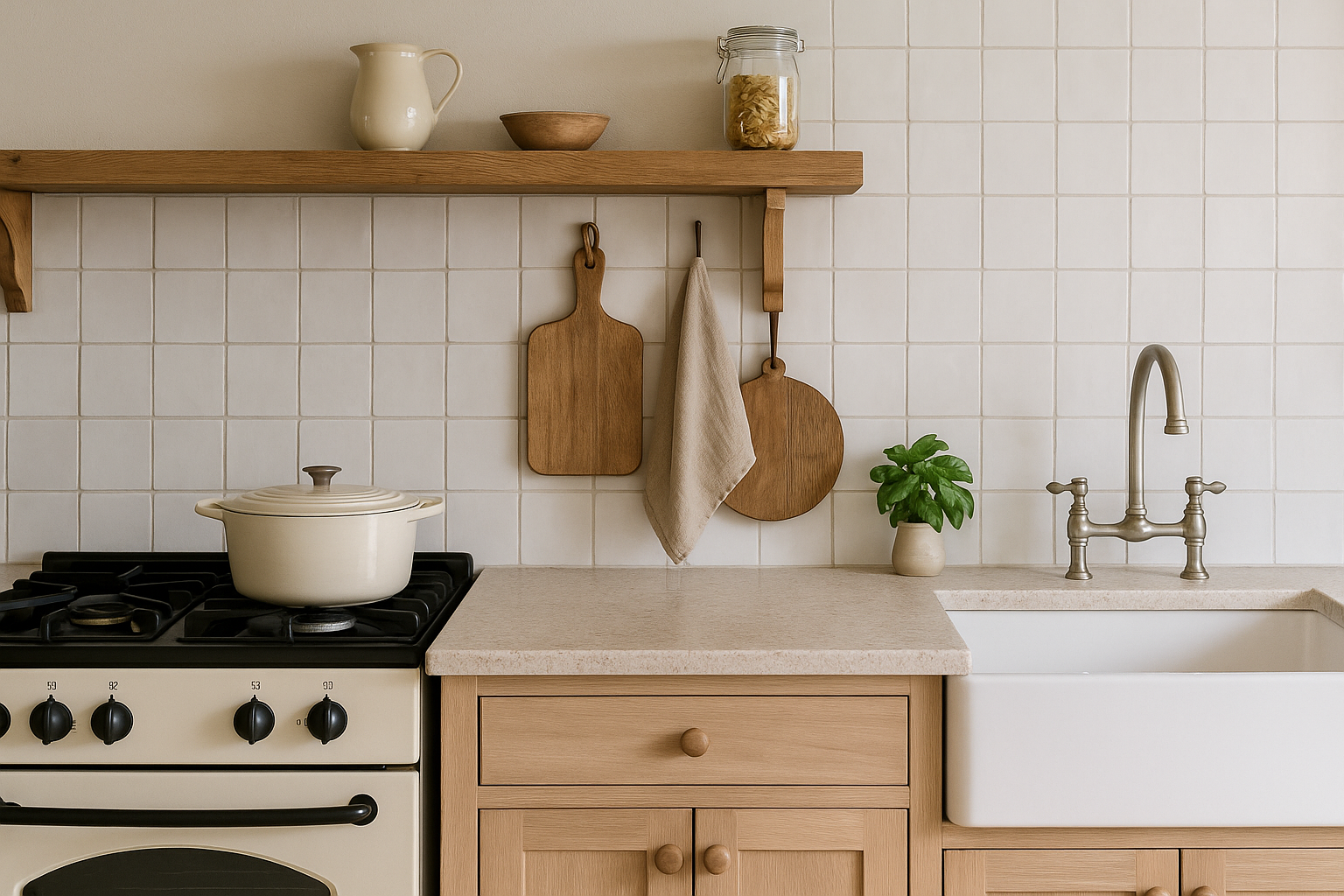 Tegels achterwand landelijke keuken