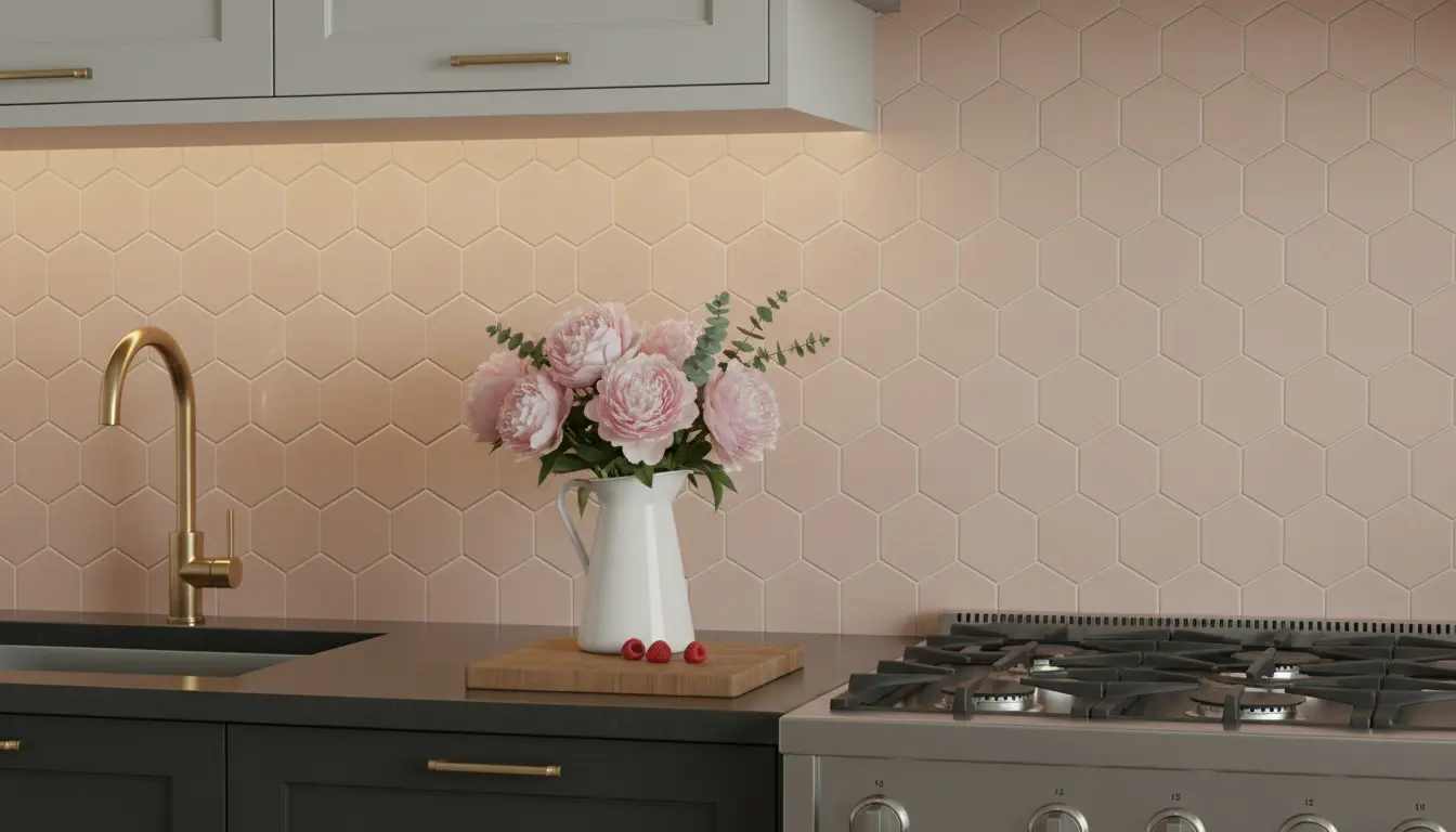 Tegels keuken achterwand roze