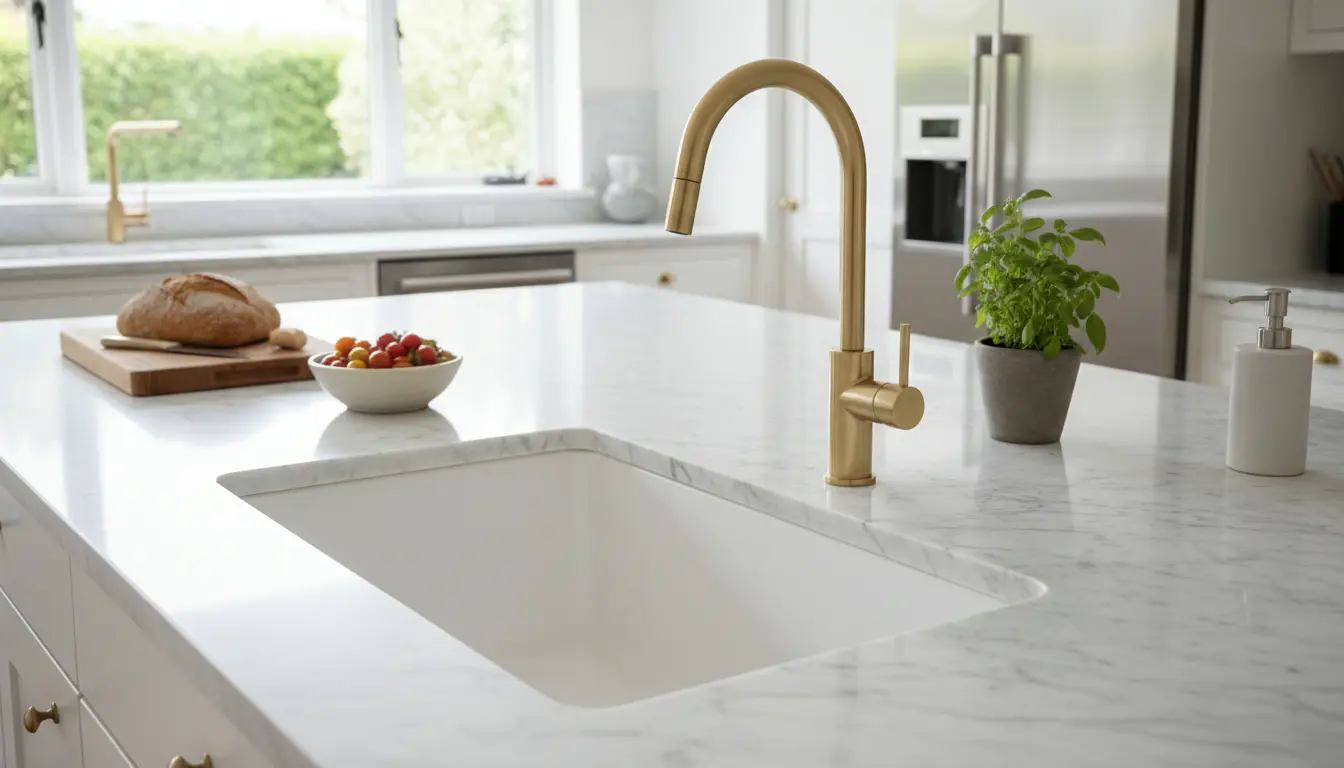 Marmer spoelbak keuken