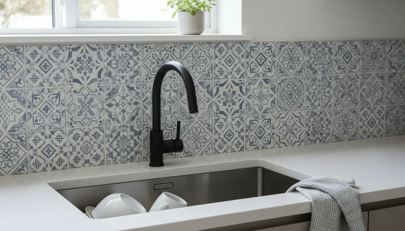 Spoelbak keuken tegeltjes