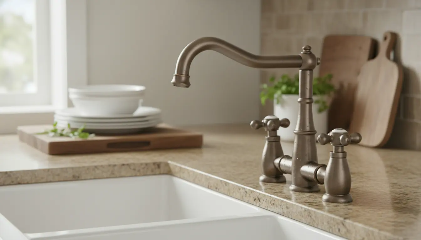 Bronzen kraan keuken