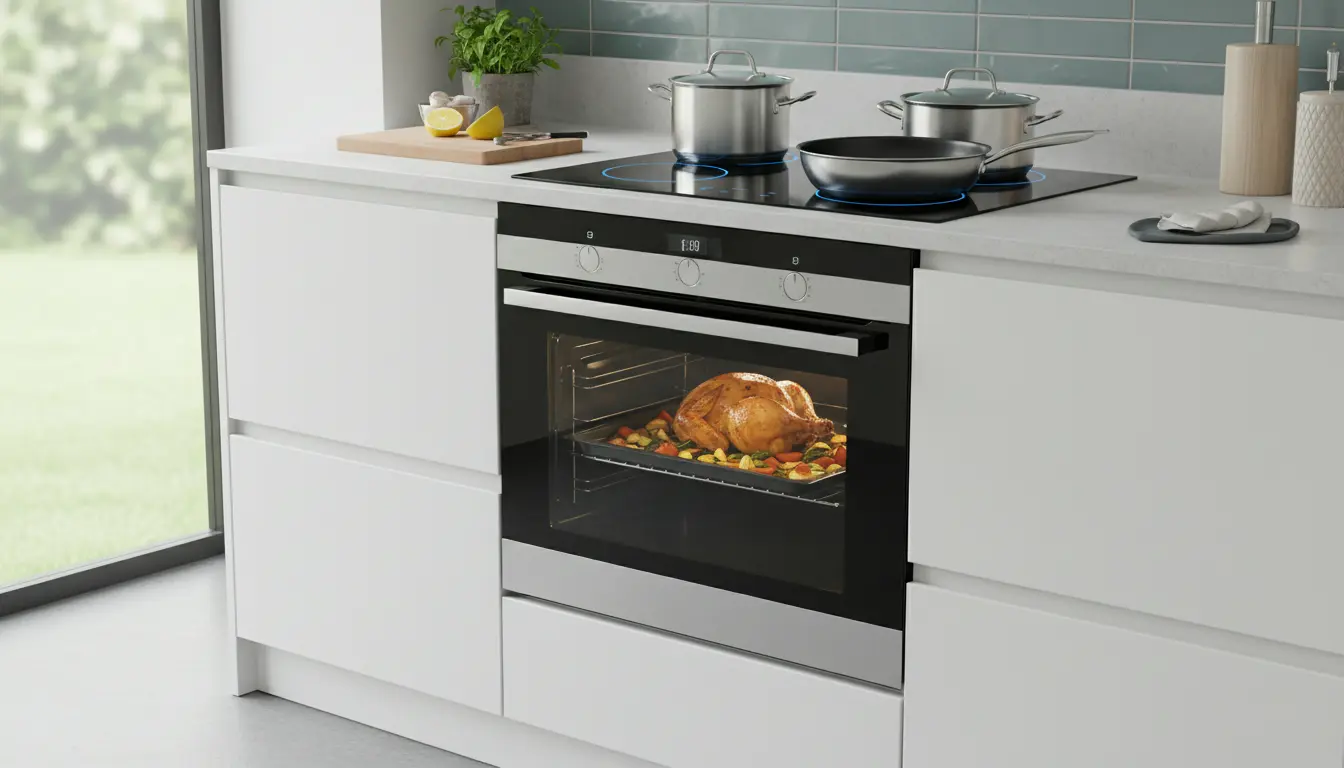Inductie kookplaat met oven
