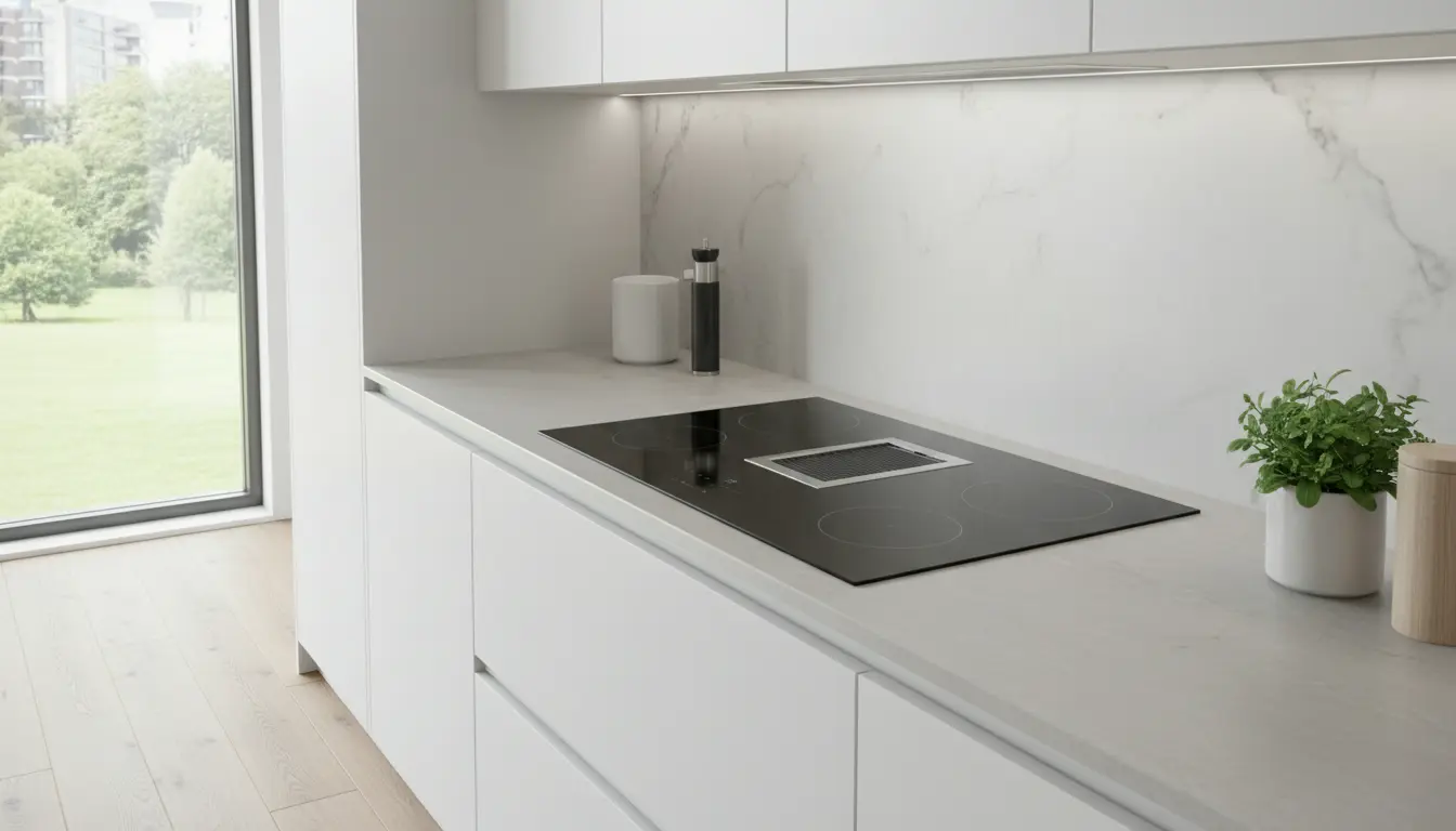 Inductie kookplaat met afzuiging 90 cm