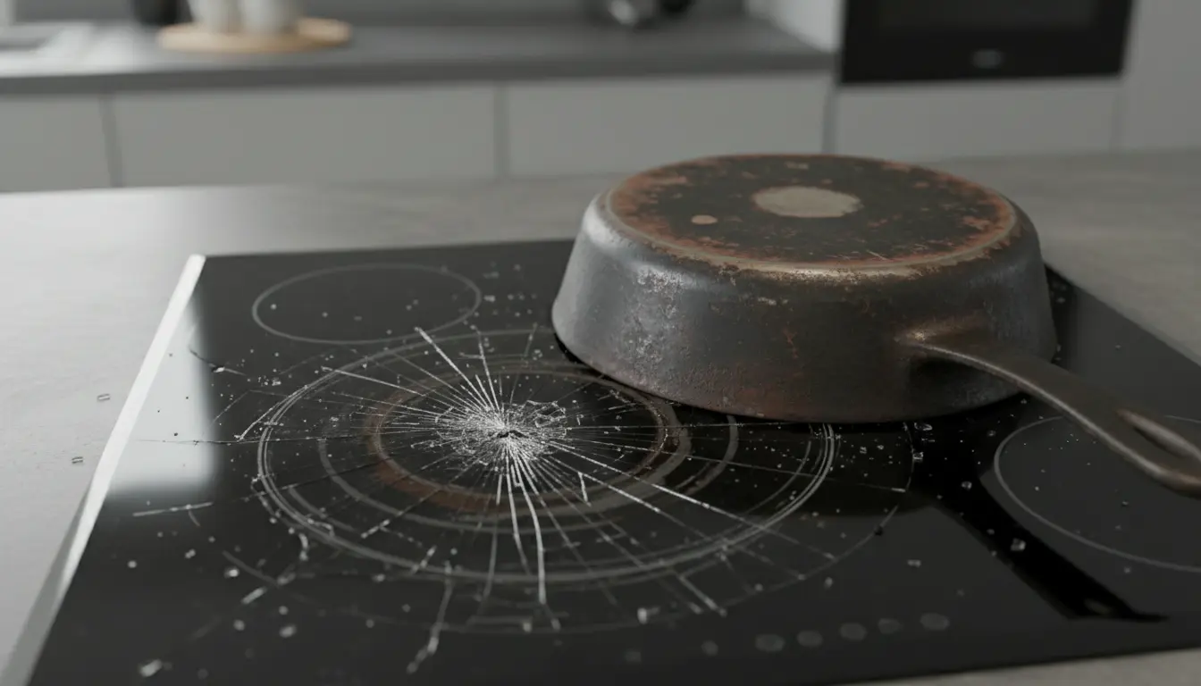 Inductie kookplaat beschadigd door pan