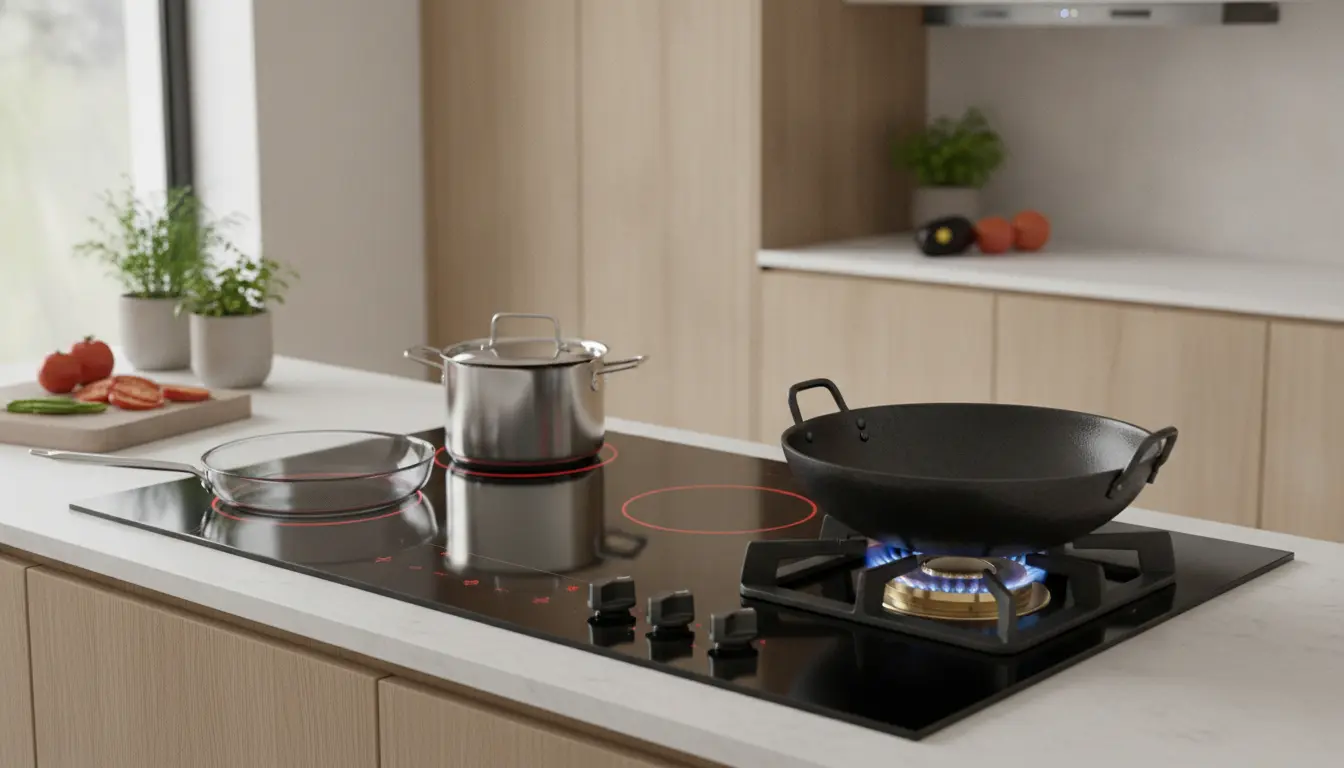 Inductie kookplaat met gaspit: kook slimmer hybride