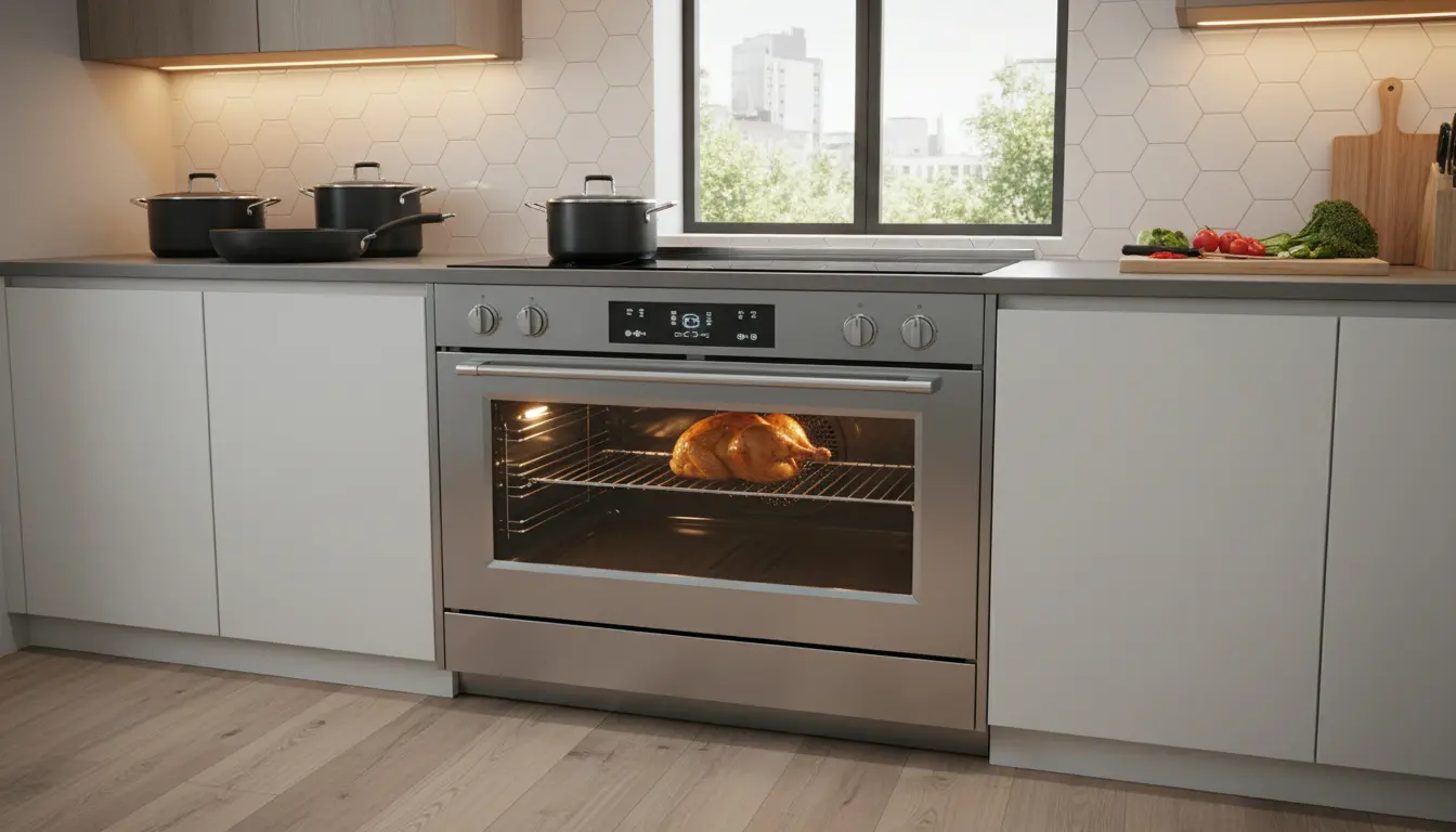 Inductie kookplaat met oven 90 cm: ruim koken, snel klaar