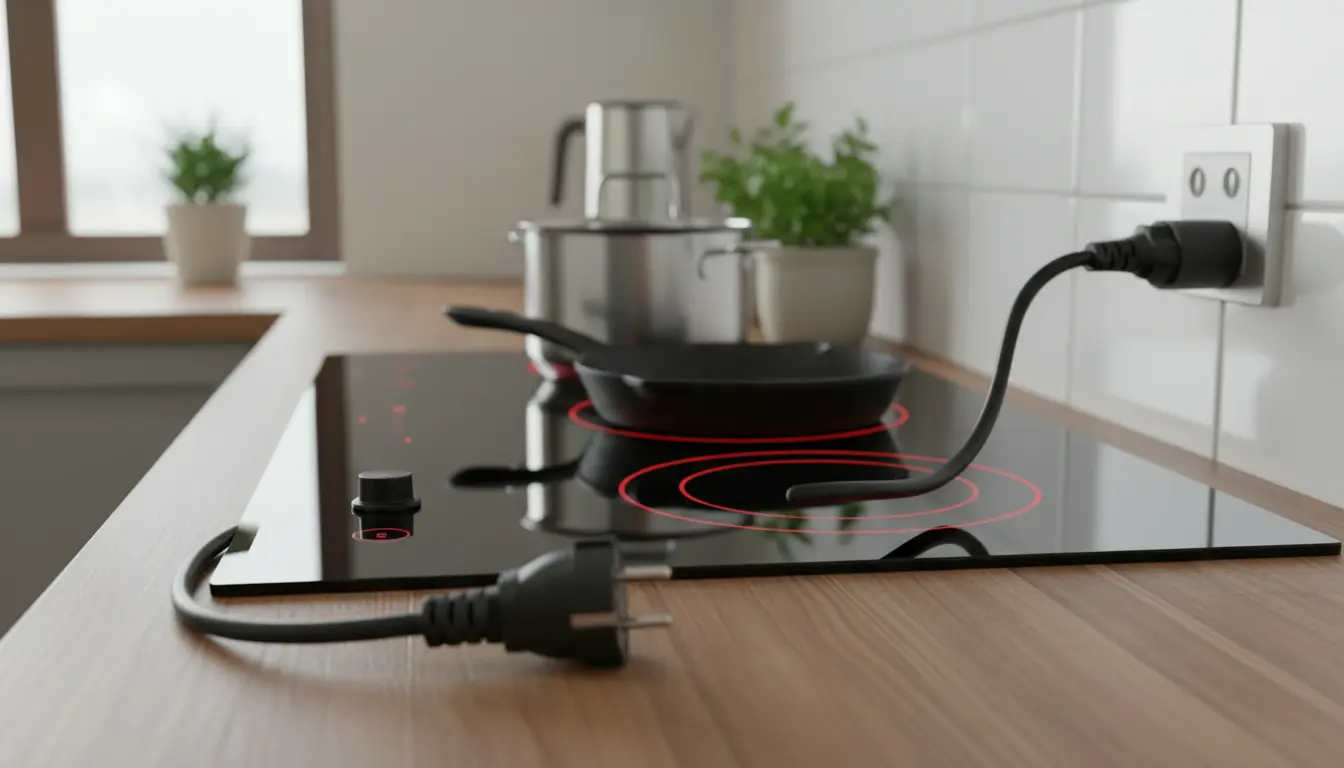 Elektrische kookplaat met stekker